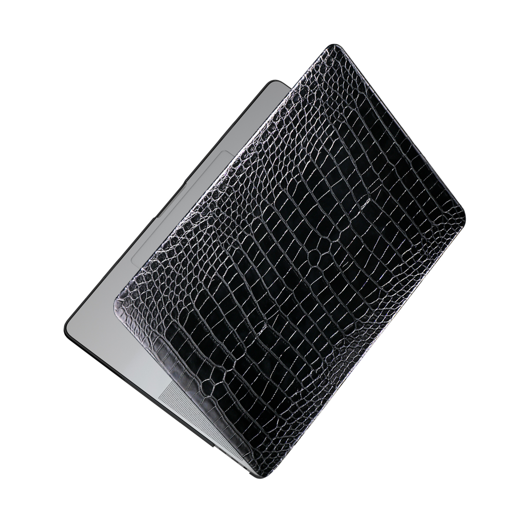 MacBook Air 13 inch (2022-2026) cover hoes case - Croco Zwart