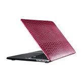 MacBook Air 13 inch (2022-2025) cover hoes case - Croco Fuchsia