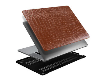 Lunso MacBook Air 13 inch (2022-2025) cover hoes - case - Croco Bruin