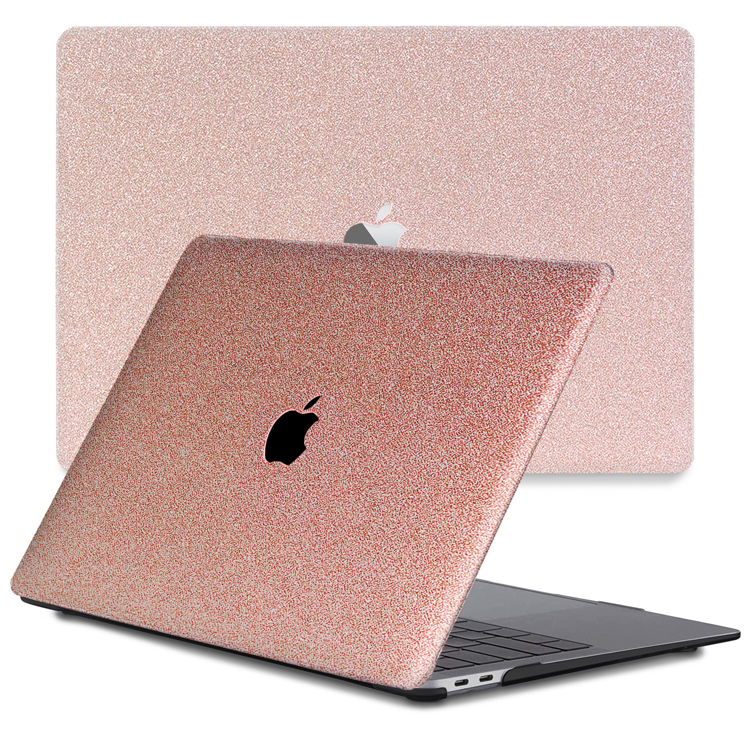 Lunso - MacBook Air 13 inch M2 (2022) - case hoes - Glitter Rose Goud