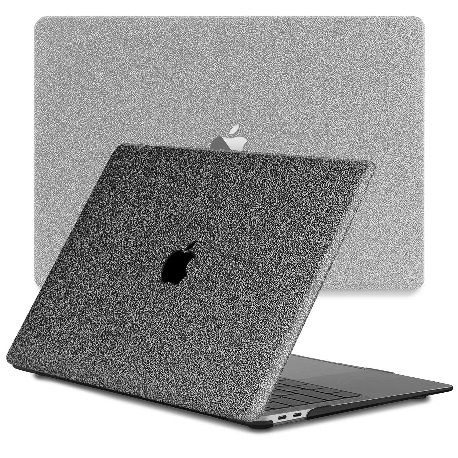 Lunso - MacBook Air 13 inch M2 (2022) - case hoes - Glitter Donkergrijs