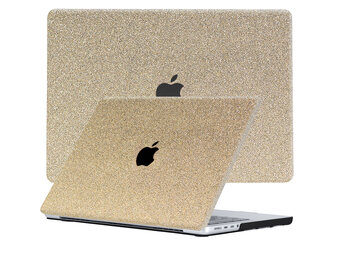 Lunso MacBook Air 13 inch (2022-2025) cover hoes - case - Glitter Goud