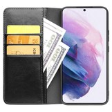 Samsung Galaxy S23 leren bookcase hoes - Zwart