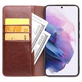 Samsung Galaxy S23 leren bookcase hoes - Bruin