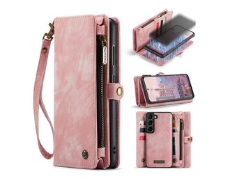 Caseme - Samsung Galaxy S23 - Vintage 2 in 1 portemonnee hoes - Lichtroze