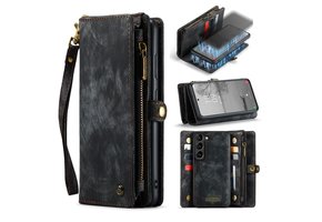 Caseme - Samsung Galaxy S23 Plus - Vintage 2 in 1 portemonnee hoes - Zwart