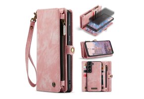 Caseme - Samsung Galaxy S23 Plus - Vintage 2 in 1 portemonnee hoes - Lichtroze