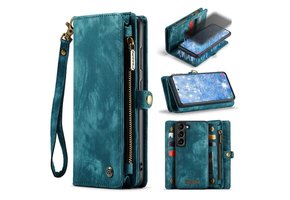 Caseme - Samsung Galaxy S23 Plus - Vintage 2 in 1 portemonnee hoes - Blauw
