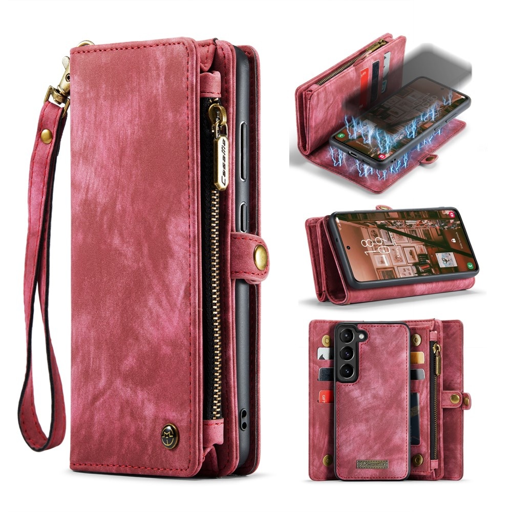 Samsung Galaxy S23 Plus Vintage 2 in 1 portemonnee hoes - Rood