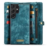 Samsung Galaxy S23 Ultra Vintage 2 in 1 portemonnee hoes - Blauw