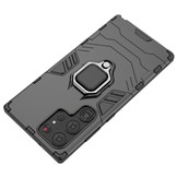 Samsung Galaxy S23 Ultra Armor backcover hoes met ringhouder - Zwart