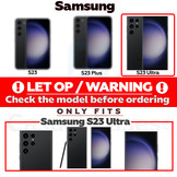 Samsung Galaxy S23 Ultra Telefoonhoes met koord - Glitter Paars