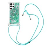 Samsung Galaxy S23 Ultra Telefoonhoes met koord - Glitter Groen