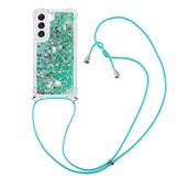 Samsung Galaxy S23 Telefoonhoes met koord - Glitter Groen