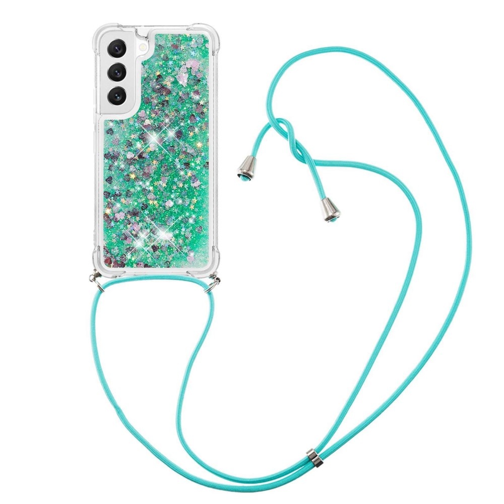 Samsung Galaxy S23 Telefoonhoes met koord - Glitter Groen