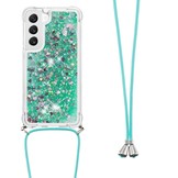 Samsung Galaxy S23 Telefoonhoes met koord - Glitter Groen