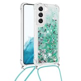 Samsung Galaxy S23 Telefoonhoes met koord - Glitter Groen