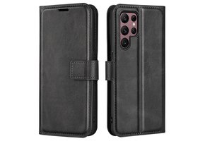 Lunso - Samsung Galaxy S23 Ultra - cover bookcase hoes - Zwart