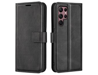 Lunso - Samsung Galaxy S23 Ultra - cover bookcase hoes - Zwart