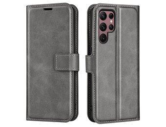 Lunso - Samsung Galaxy S23 Ultra - cover bookcase hoes - Grijs