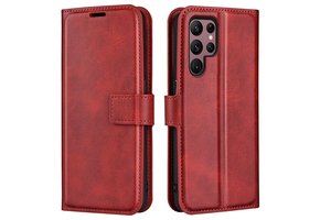 Lunso - Samsung Galaxy S23 Ultra - cover bookcase hoes - Rood