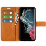 Samsung Galaxy S23 Ultra cover bookcase hoes - Cognac