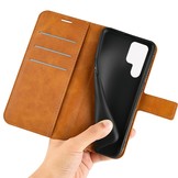 Samsung Galaxy S23 Ultra cover bookcase hoes - Cognac