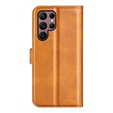 Samsung Galaxy S23 Ultra cover bookcase hoes - Cognac