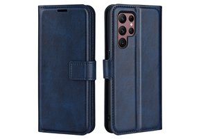 Lunso - Samsung Galaxy S23 Ultra - cover bookcase hoes - Blauw