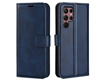 Lunso - Samsung Galaxy S23 Ultra - cover bookcase hoes - Blauw