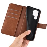 Samsung Galaxy S23 Ultra cover bookcase hoes - Bruin