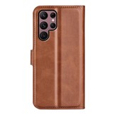 Samsung Galaxy S23 Ultra cover bookcase hoes - Bruin
