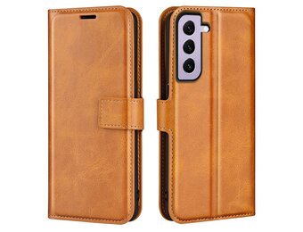 Lunso - Samsung Galaxy S23 - cover bookcase hoes - Cognac