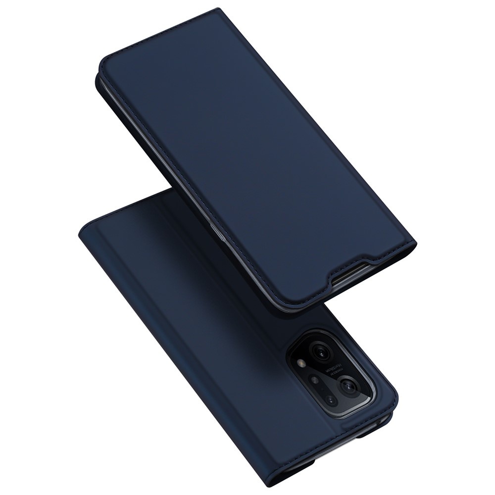 Oppo Find X5 Slim Bookcase hoesje - Donkerblauw