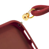 iPhone SE 2022, iPhone SE 2020, iPhone 8, iPhone 7 en iPhone 6(s) Telefoonhoes met koord + Kralenketting - Rood