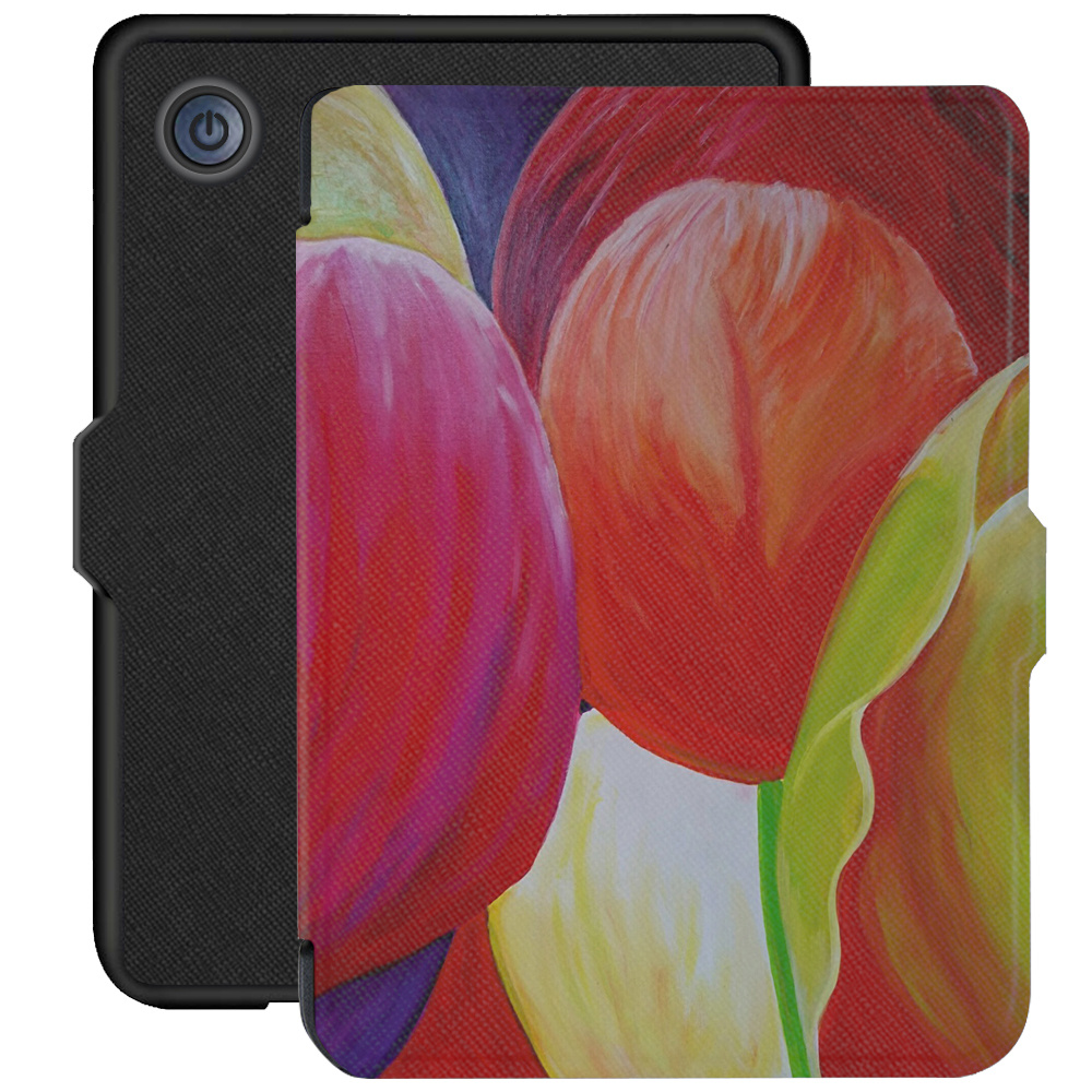Kobo Clara 2E hoes (6 inch) Vegan Saffiano leren sleep cover - Tulpen