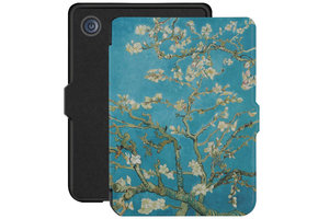 Lunso - Kobo Clara 2E hoes (6 inch) - Vegan Saffiano Leren sleep cover - Van Gogh Amandelbloesem