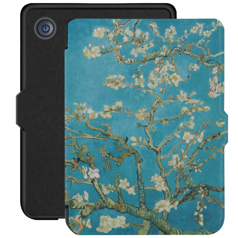 Kobo Clara 2E hoes (6 inch) Vegan Saffiano leren sleep cover - Van Gogh Amandelbloesem