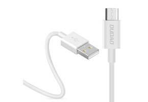 Dudao - USB naar Micro USB oplader - 3A Fast charge oplaadkabel - Datakabel - 1 Meter - Wit