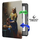 Kobo Glo, Kobo Glo HD en Kobo Touch 2.0 hoes (6 inch) Vegan Saffiano leren sleep cover - Vermeer Melkmeisje
