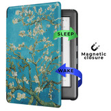 Kobo Glo, Kobo Glo HD en Kobo Touch 2.0 hoes (6 inch) Vegan Saffiano leren sleep cover - Van Gogh Amandelbloesem