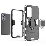 Xiaomi 12T Pro Armor backcover hoes met ringhouder - Zwart