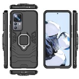 Xiaomi 12T Pro Armor backcover hoes met ringhouder - Zwart