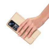 Xiaomi 12T en Xiaomi 12T Pro Slim Bookcase hoesje - Goud