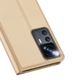 Xiaomi 12T en Xiaomi 12T Pro Slim Bookcase hoesje - Goud
