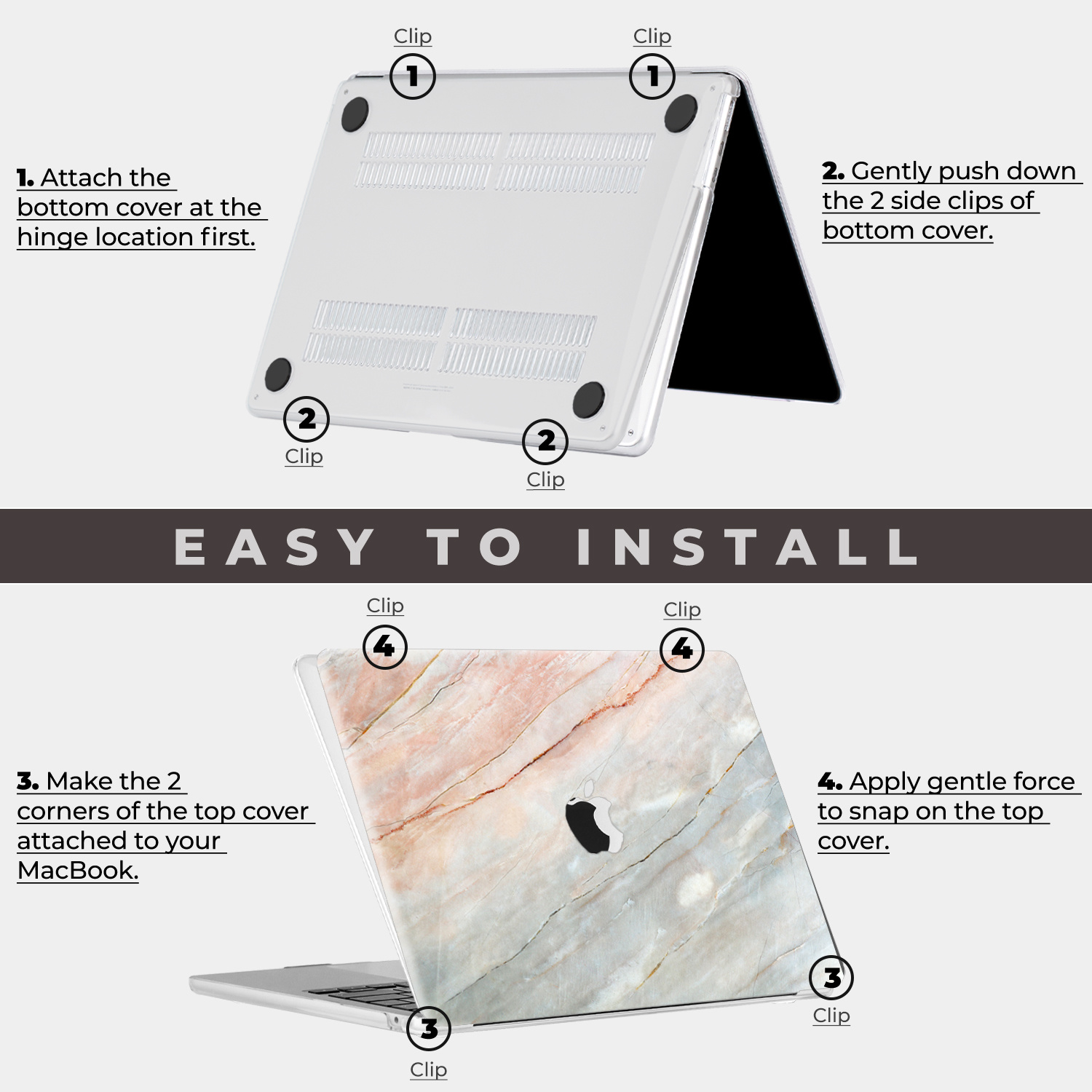 MacBook Pro 14 inch (2021-2026) case hoes - Marble Aiden