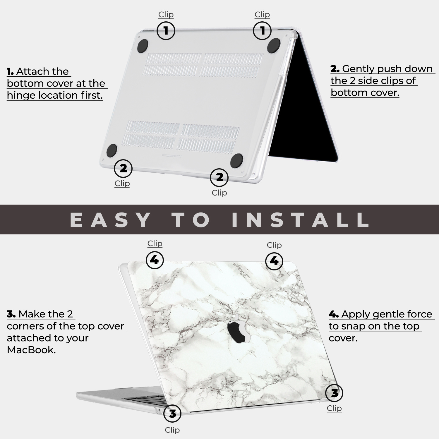 MacBook Pro 14 inch (2021-2026) case hoes - Marble Cosette