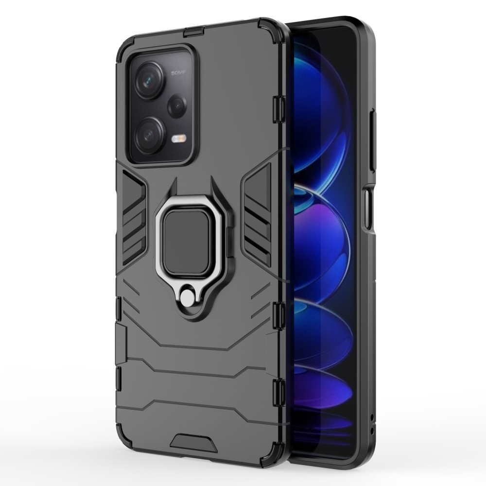 Xiaomi Poco X5 Pro Armor backcover hoes met ringhouder - Zwart