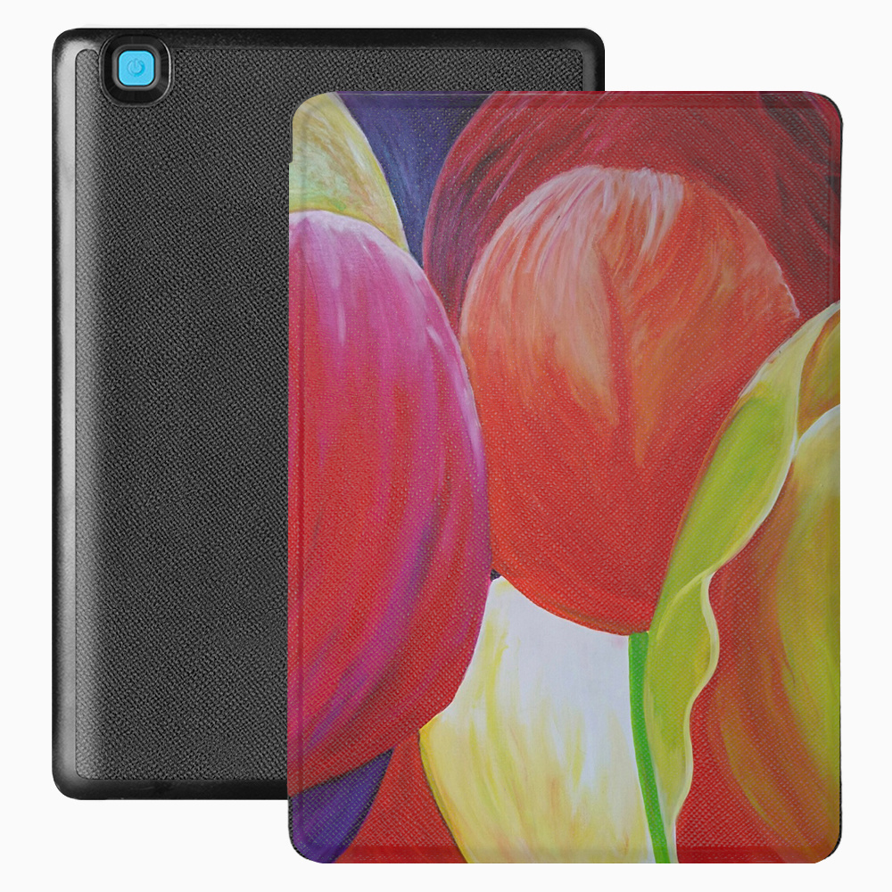 Kobo Aura Edition 2 hoes (6 inch) Vegan Saffiano leren sleep cover - Tulpen