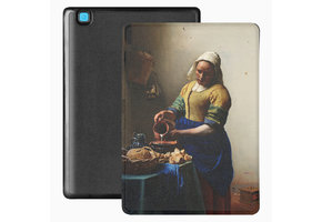 Lunso - Kobo Aura Edition 2 hoes (6 inch) - Vegan Saffiano Leren sleep cover - Vermeer Melkmeisje